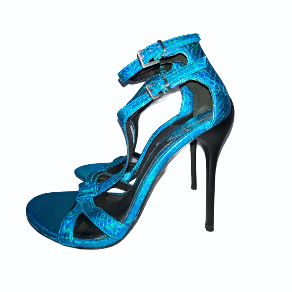 Brian Atwood Metallic Blue Python - image 2